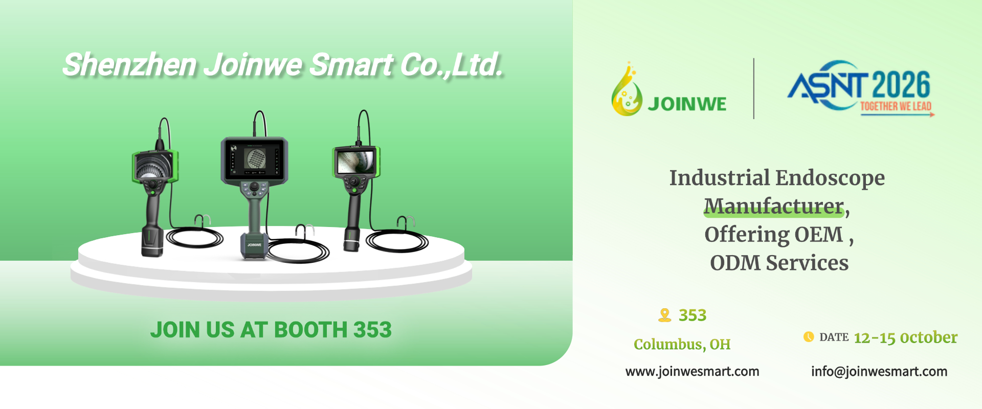 JOINWE to Exhibit at ASNT 2026 in Columbus, USA